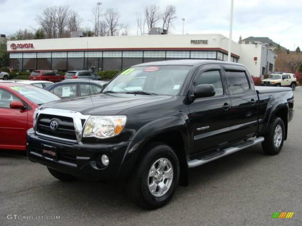 2007 Tacoma V6 Double Cab 4x4 - Black Sand Pearl / Graphite Gray photo #1