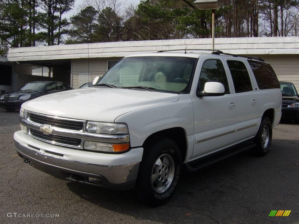 2002 Suburban 1500 LT 4x4 - Summit White / Tan photo #9