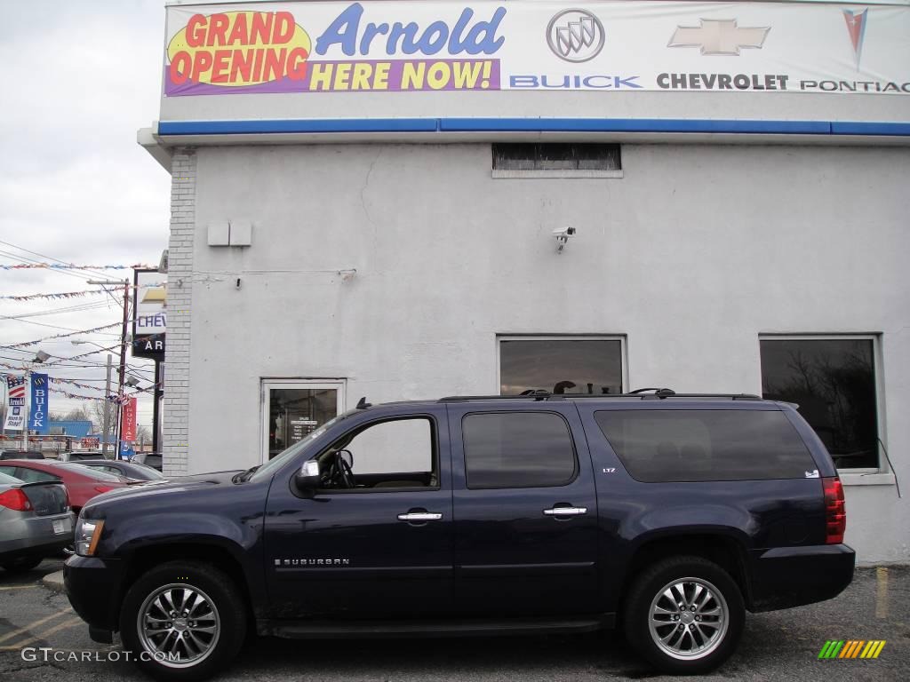 2008 Suburban 1500 LTZ 4x4 - Dark Blue Metallic / Light Cashmere/Ebony photo #3