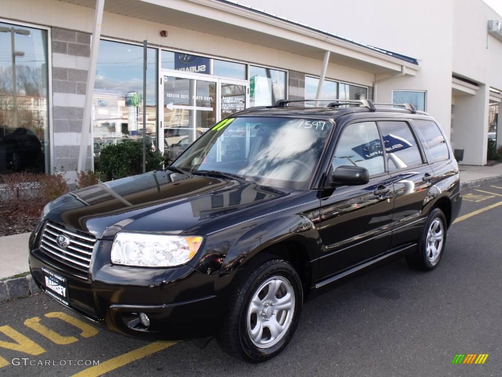 2007 Forester 2.5 X - Obsidian Black Pearl / Graphite Gray photo #1