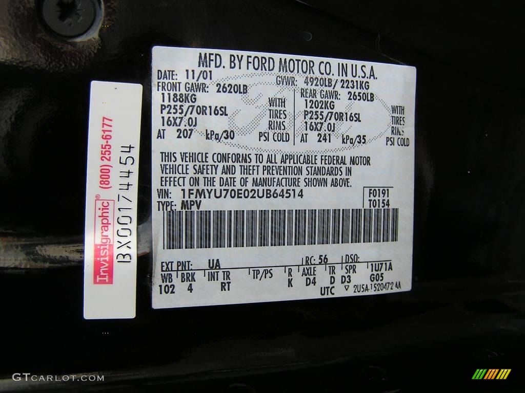 2002 Explorer Sport 4x4 - Black Clearcoat / Graphite photo #20