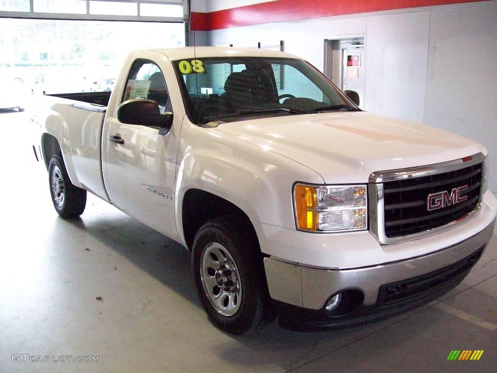 2008 Sierra 1500 Regular Cab - Summit White / Dark Titanium photo #1