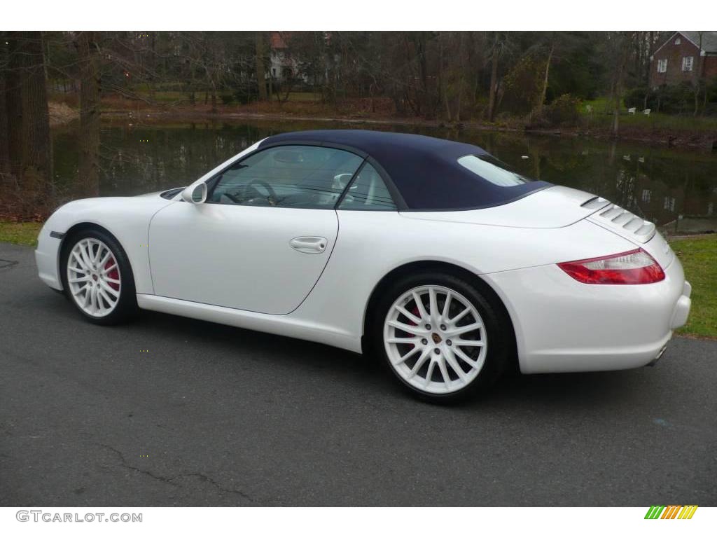 2008 911 Carrera S Cabriolet - Carrara White / Sea Blue photo #4