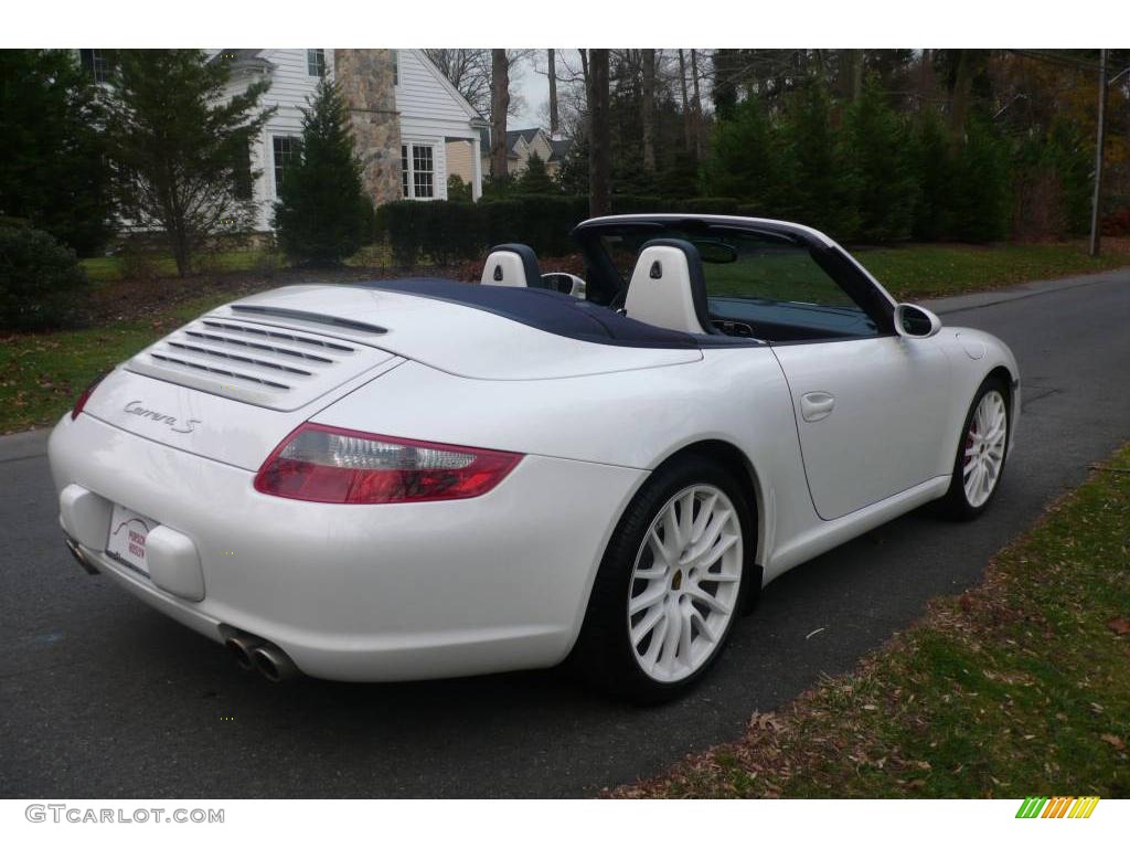 2008 911 Carrera S Cabriolet - Carrara White / Sea Blue photo #6