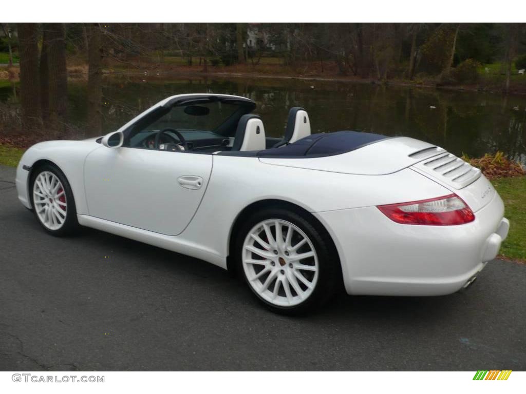 2008 911 Carrera S Cabriolet - Carrara White / Sea Blue photo #9