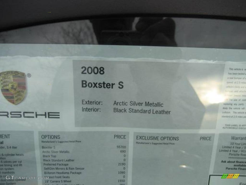 2008 Boxster S - Arctic Silver Metallic / Black photo #22