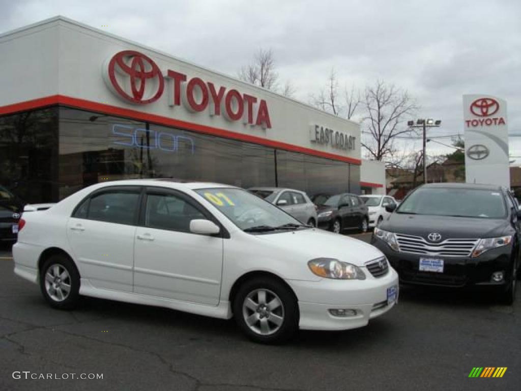 2007 Corolla S - Super White / Dark Charcoal photo #1