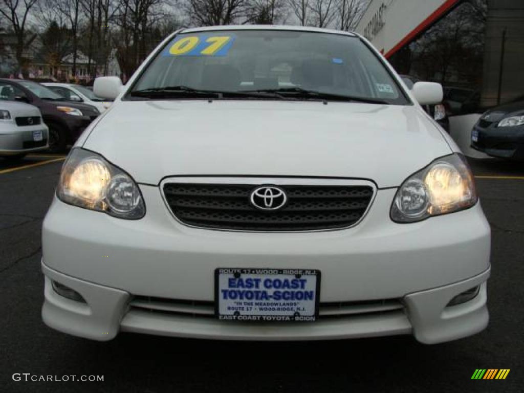 2007 Corolla S - Super White / Dark Charcoal photo #2