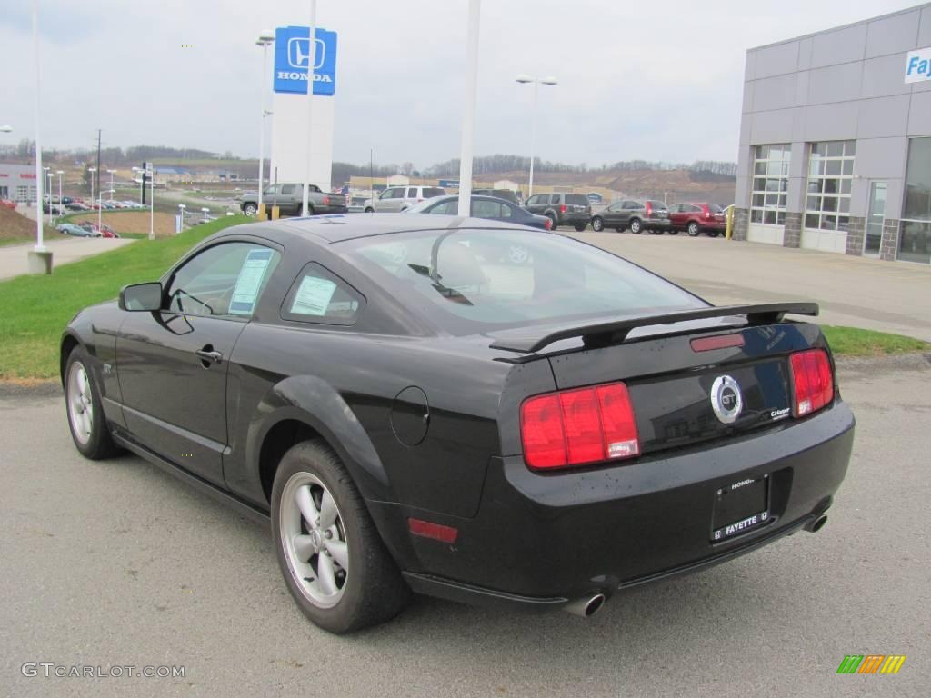 2007 Mustang GT Premium Coupe - Black / Black/Red photo #3