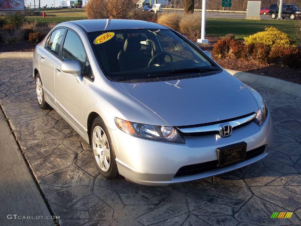 2006 Civic LX Sedan - Alabaster Silver Metallic / Gray photo #1