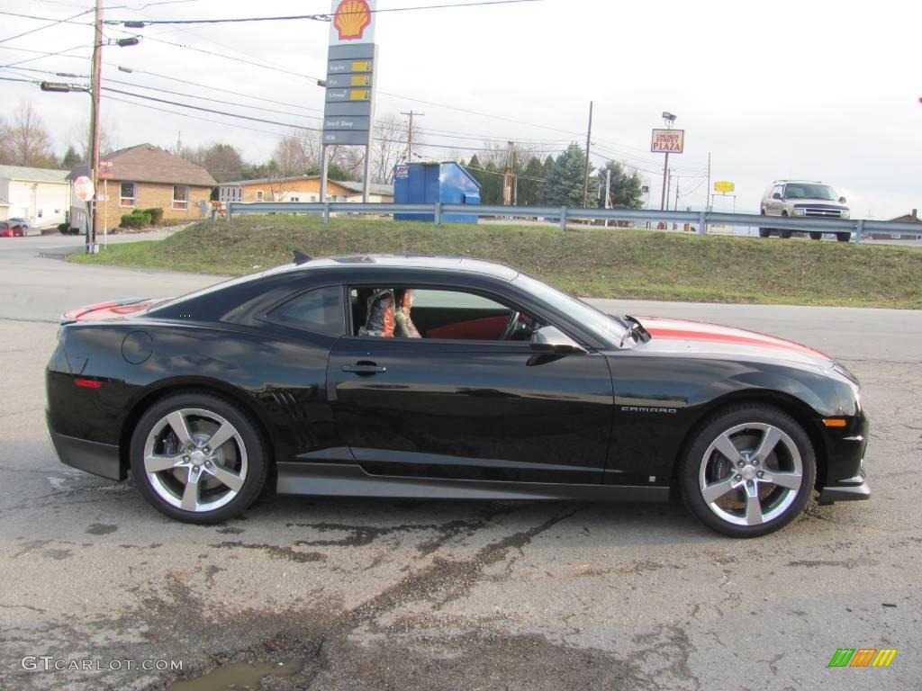 2010 Camaro SS/RS Coupe - Black / Black/Inferno Orange photo #9