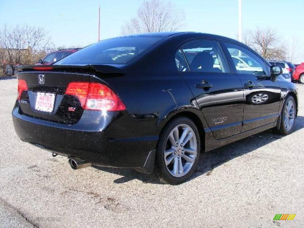 2007 Civic Si Sedan - Nighthawk Black Pearl / Black photo #3