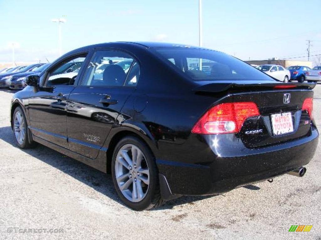 2007 Civic Si Sedan - Nighthawk Black Pearl / Black photo #5