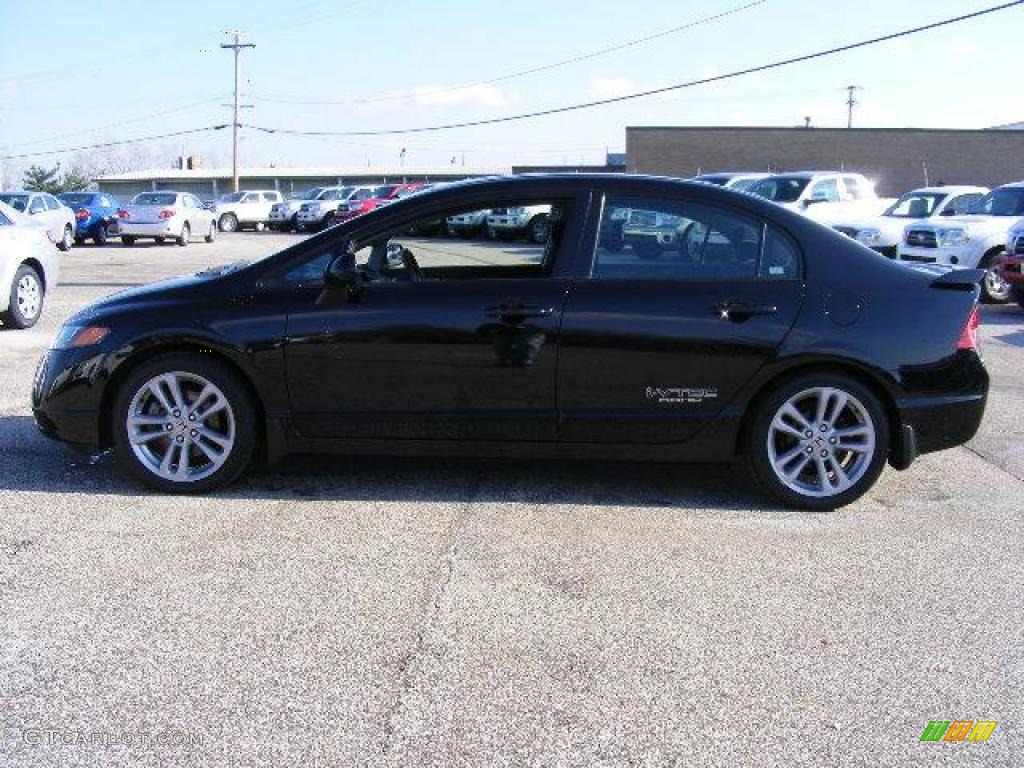 2007 Civic Si Sedan - Nighthawk Black Pearl / Black photo #6