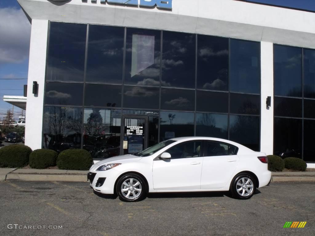 2010 MAZDA3 i Touring 4 Door - Crystal White Pearl Mica / Dune Beige photo #4