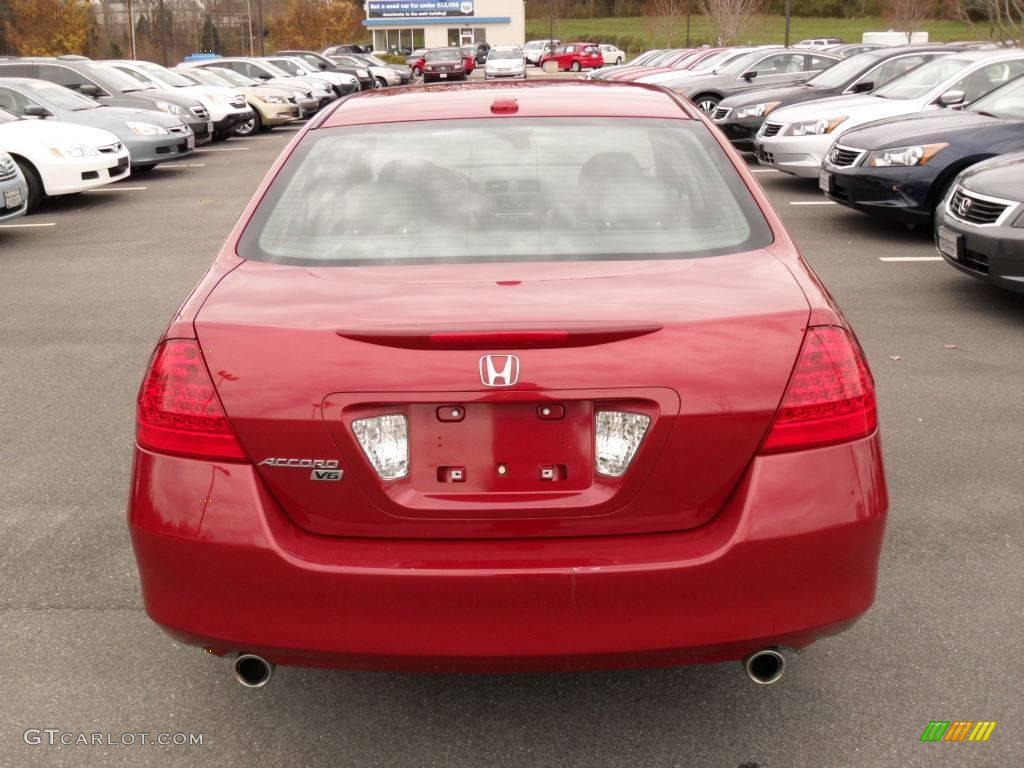 2007 Accord EX-L V6 Sedan - Moroccan Red Pearl / Gray photo #3