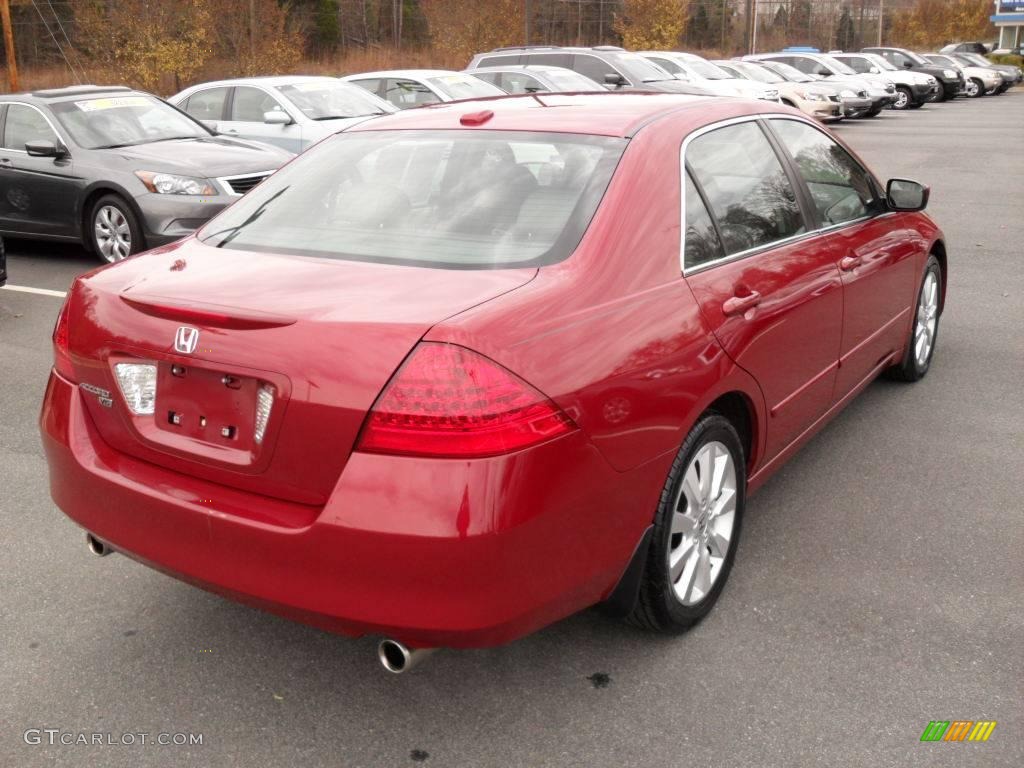 2007 Accord EX-L V6 Sedan - Moroccan Red Pearl / Gray photo #4