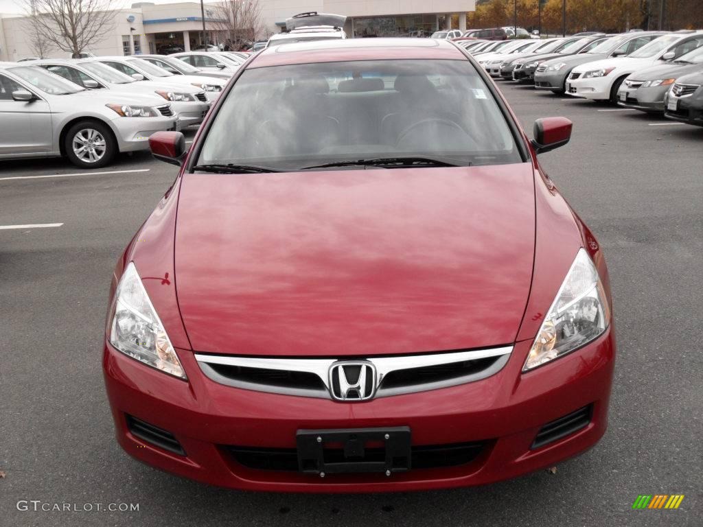 2007 Accord EX-L V6 Sedan - Moroccan Red Pearl / Gray photo #5