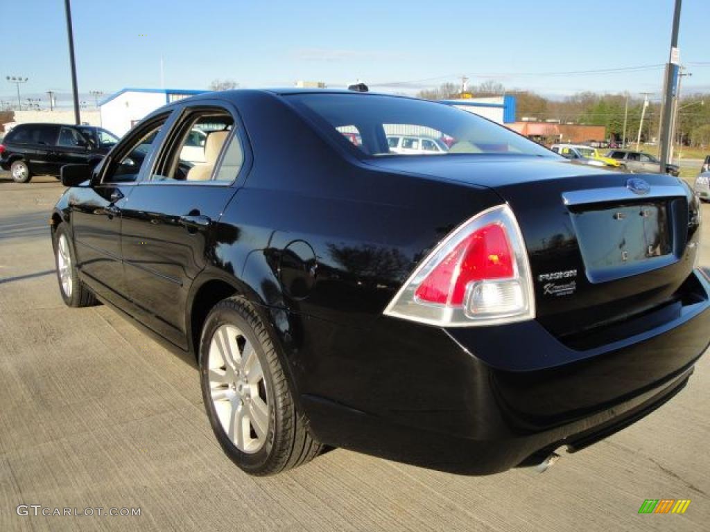 2008 Fusion SEL V6 - Black Ebony / Medium Light Stone photo #3