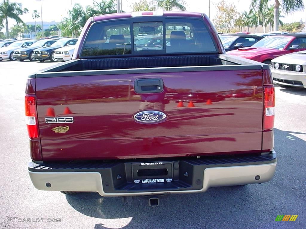 2006 F150 Lariat SuperCrew - Dark Toreador Red Metallic / Tan photo #4