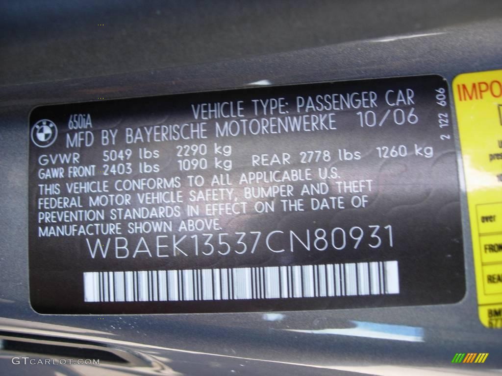 2007 6 Series 650i Convertible - Stratus Grey Metallic / Cream Beige photo #31