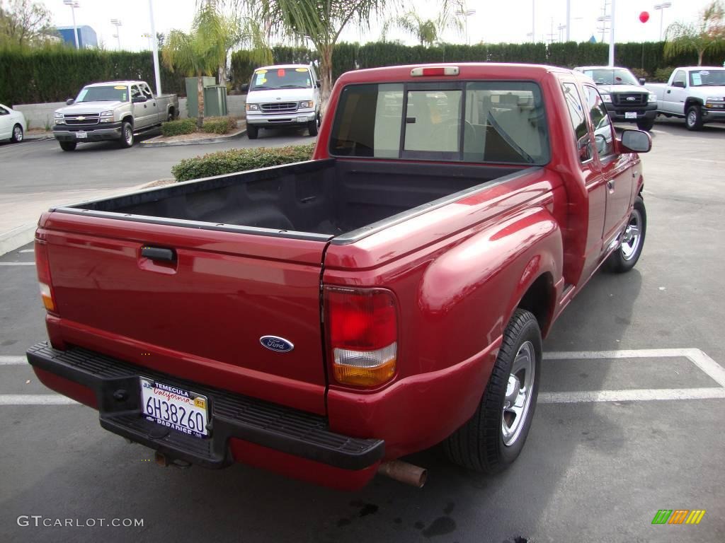 1997 Ranger Splash Extended Cab - Toreador Red Metallic / Medium Graphite photo #4