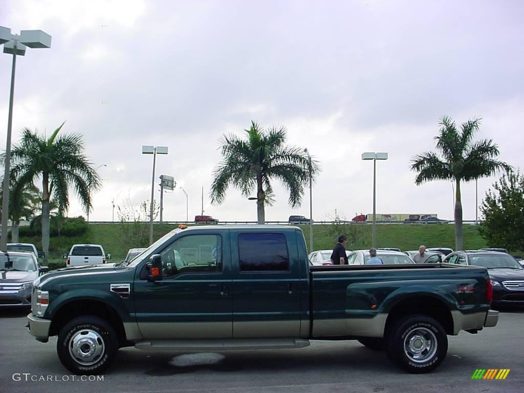 2008 F350 Super Duty King Ranch Crew Cab 4x4 Dually - Forest Green Metallic / Chaparral Brown photo #7