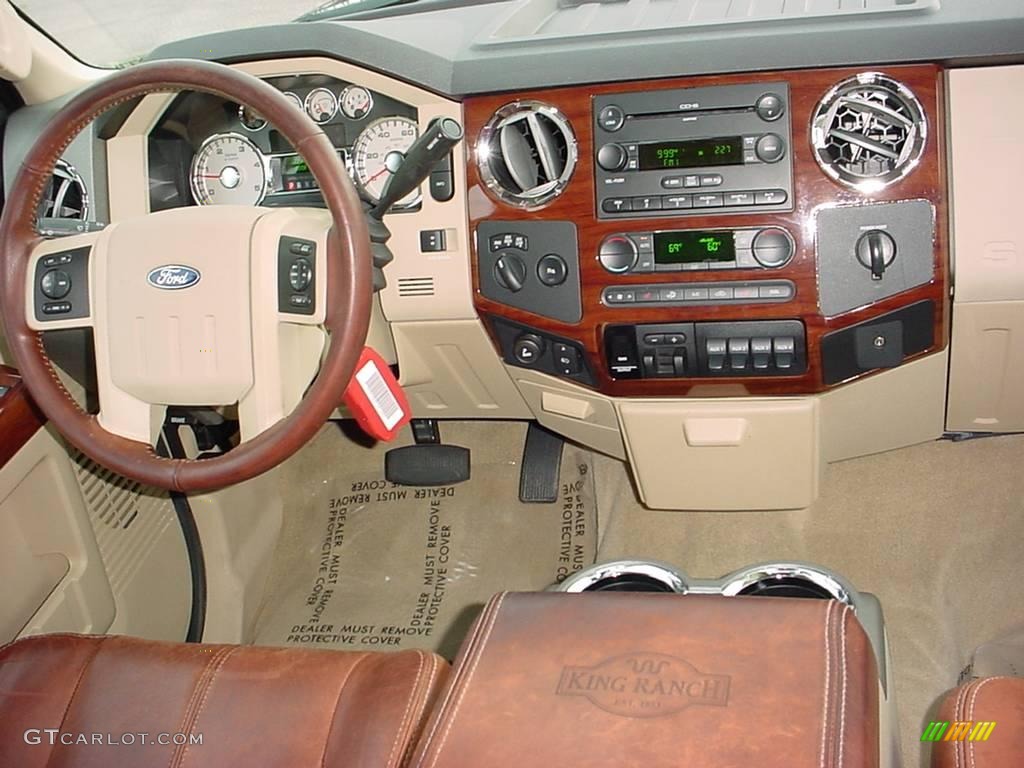 2008 Ford F350 Super Duty King Ranch Crew Cab 4x4 Dually Chaparral Brown Dashboard Photo #22856944