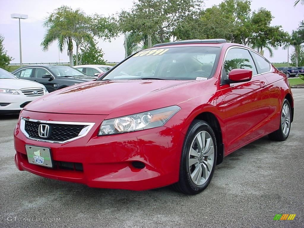 2008 Accord EX-L Coupe - San Marino Red / Ivory photo #7