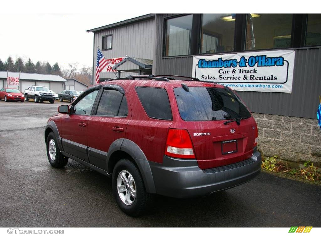 2004 Sorento EX 4WD - Ruby Red Metallic / Gray photo #10