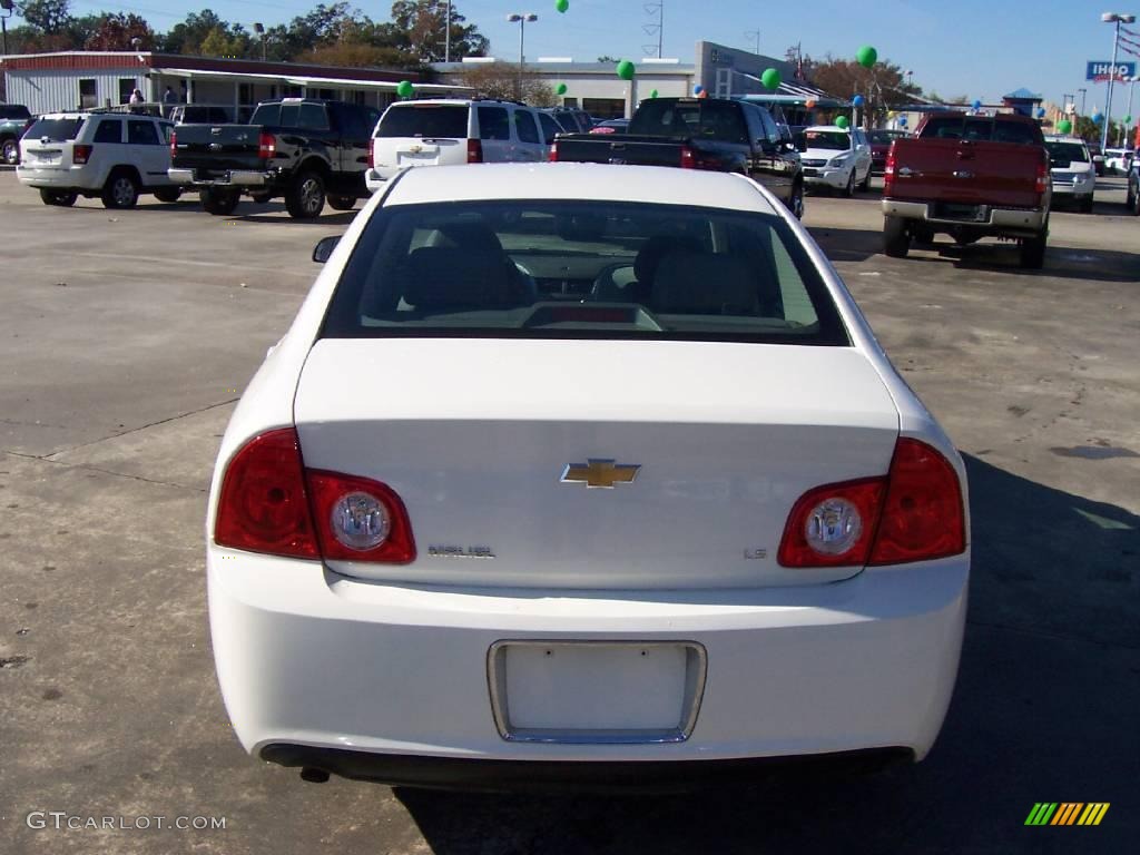 2008 Malibu LS Sedan - White / Titanium Gray photo #4