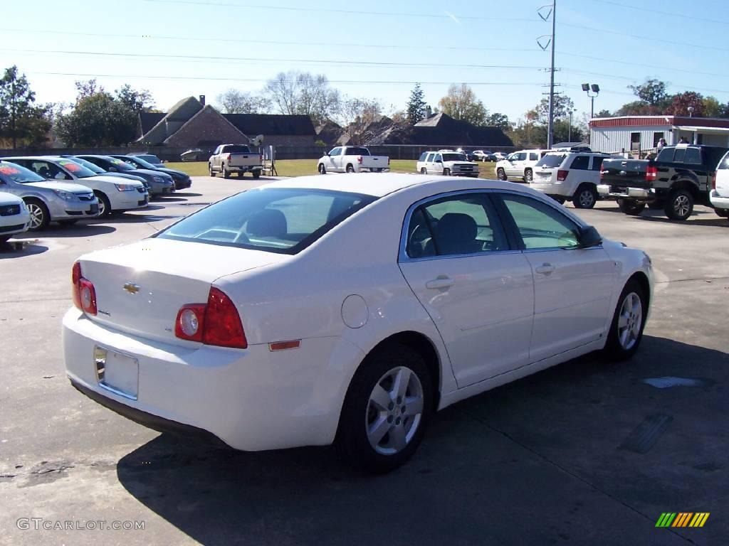 2008 Malibu LS Sedan - White / Titanium Gray photo #5