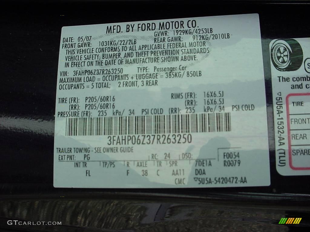 2007 Fusion Color Code PG for Dark Amethyst Metallic Photo #22866340