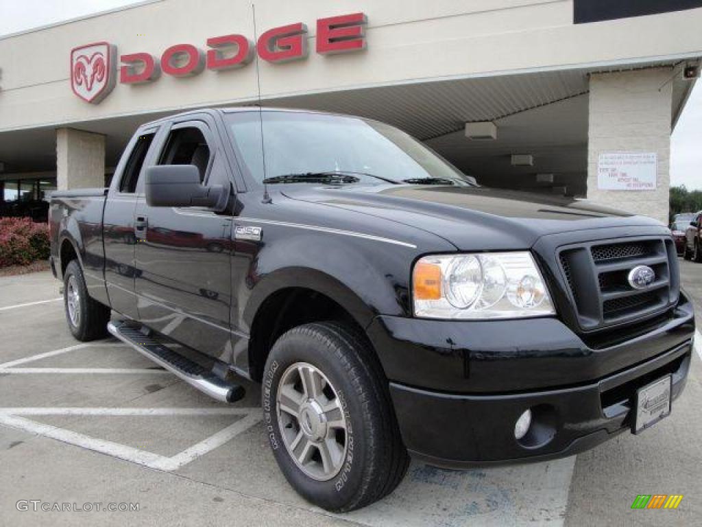 2008 F150 XLT SuperCab - Black / Medium/Dark Flint photo #1