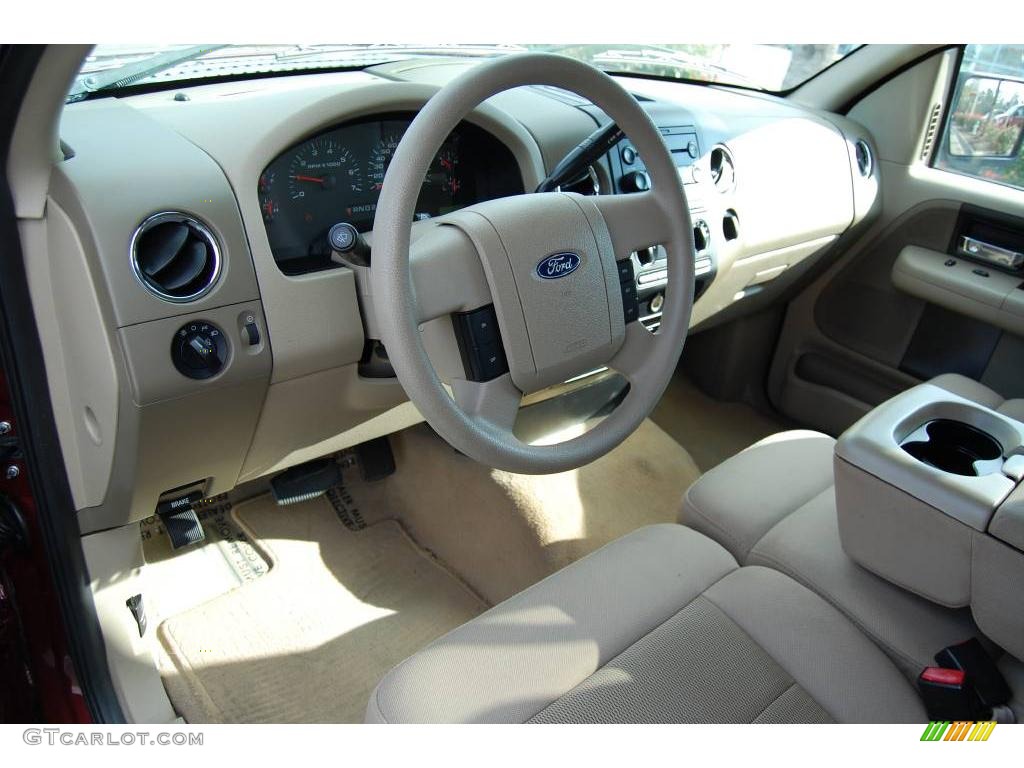 2004 F150 XLT SuperCrew - Dark Toreador Red Metallic / Tan photo #9