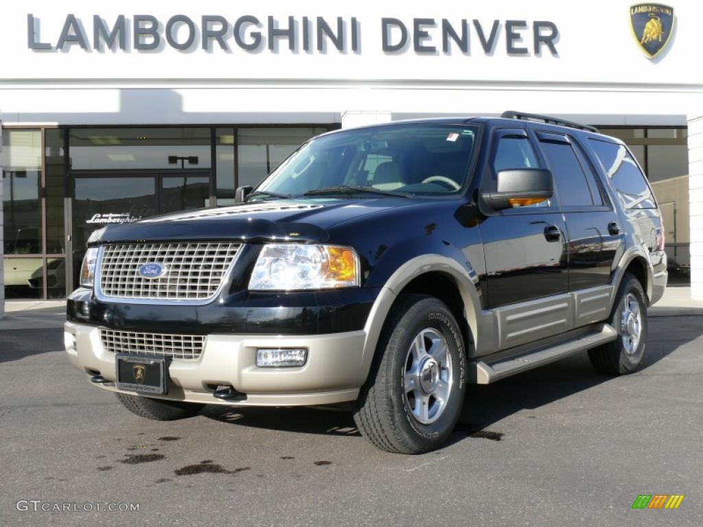 2005 Expedition Eddie Bauer 4x4 - Black Clearcoat / Medium Parchment photo #1