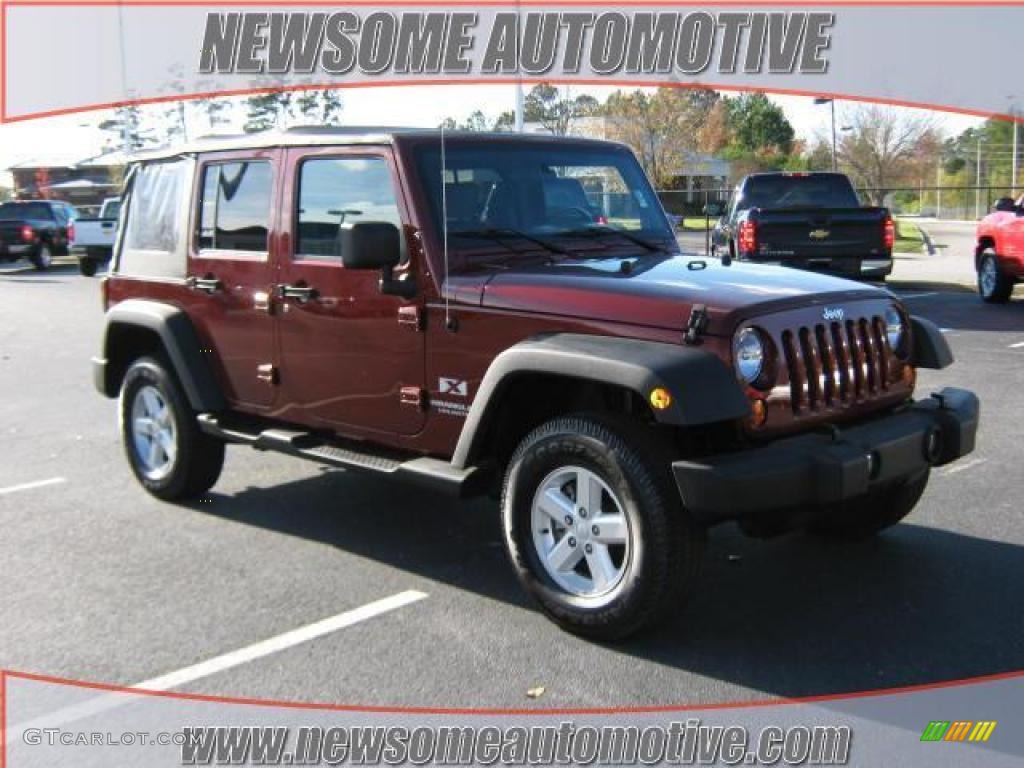 2007 Red Rock Crystal Pearl Jeep Wrangler Unlimited X 4x4