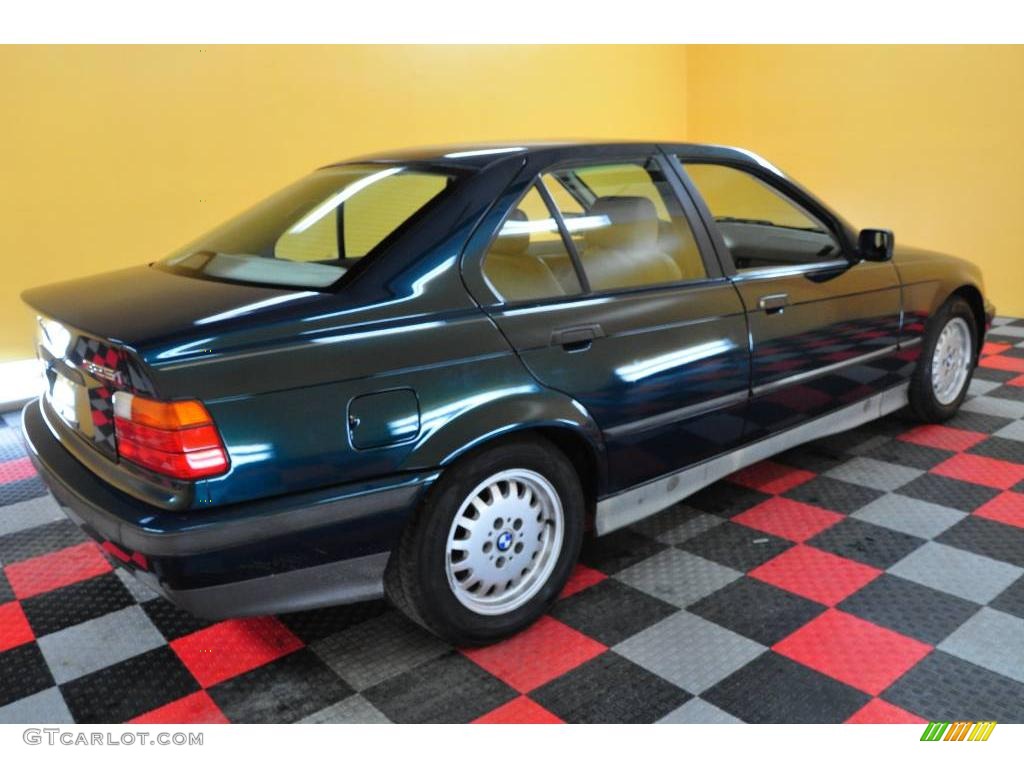 1994 3 Series 325i Sedan - Dark Green Metallic / Beige photo #6