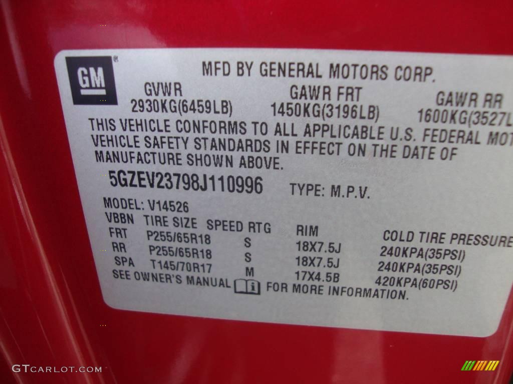 2008 Outlook XR AWD - Red Jewel / Black photo #43