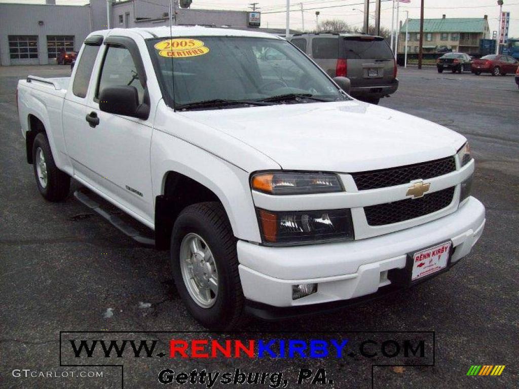 2005 Colorado LS Extended Cab - Summit White / Very Dark Pewter photo #1