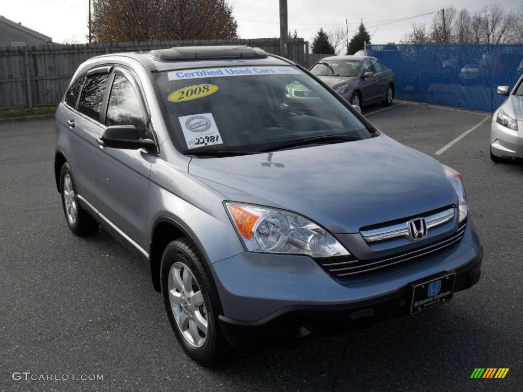 2008 CR-V EX 4WD - Glacier Blue Metallic / Gray photo #5