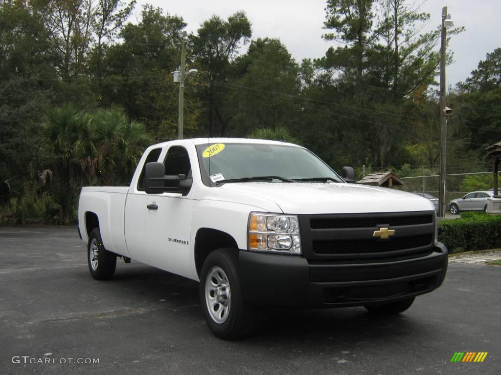 2007 Silverado 1500 Work Truck Extended Cab - Summit White / Light Titanium/Dark Titanium Gray photo #1