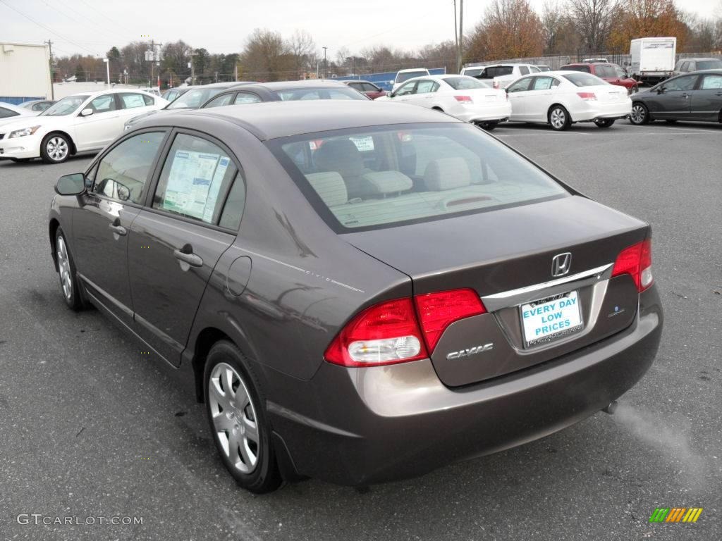 2010 Civic LX Sedan - Urban Titanium Metallic / Beige photo #2