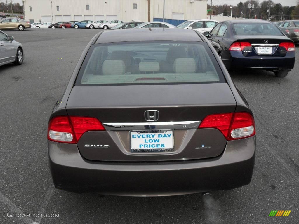 2010 Civic LX Sedan - Urban Titanium Metallic / Beige photo #3