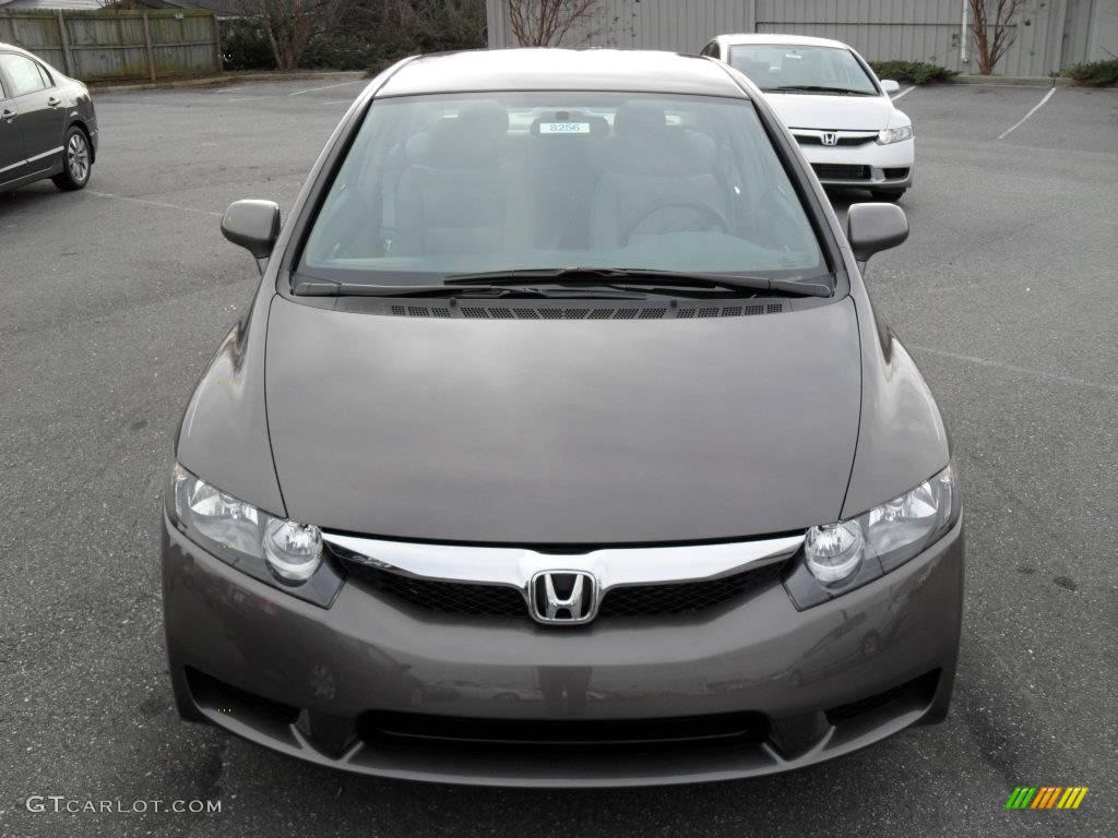 2010 Civic LX Sedan - Urban Titanium Metallic / Beige photo #6