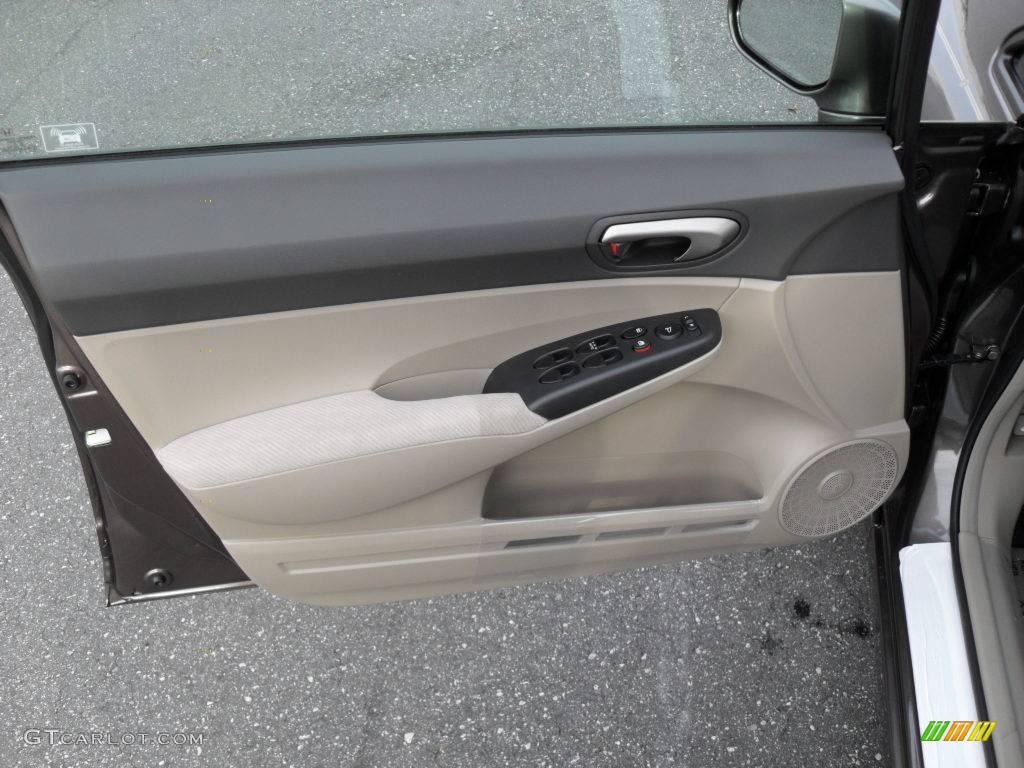 2010 Civic LX Sedan - Urban Titanium Metallic / Beige photo #7