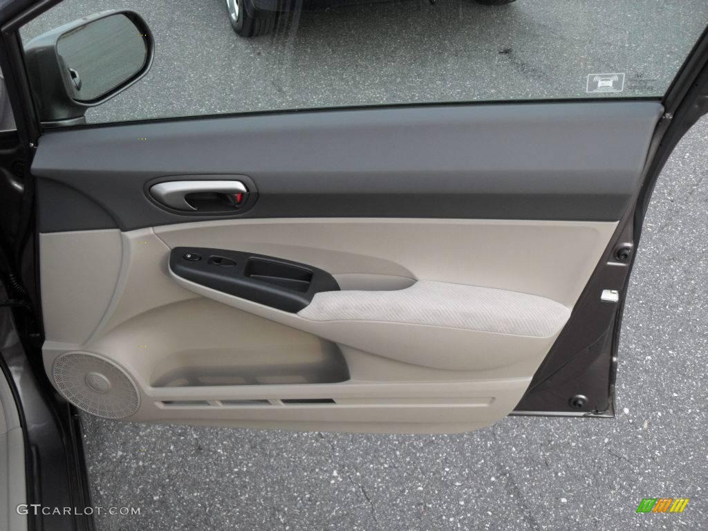 2010 Civic LX Sedan - Urban Titanium Metallic / Beige photo #18