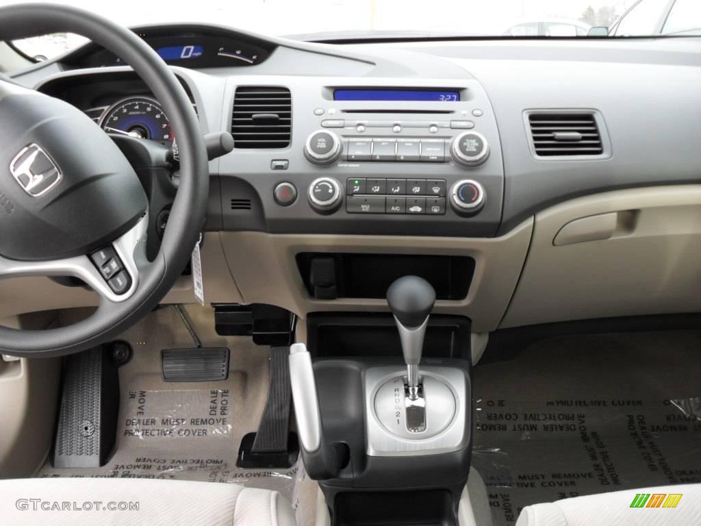 2010 Civic LX Sedan - Urban Titanium Metallic / Beige photo #24