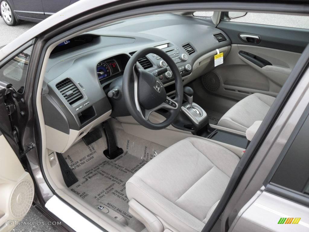 2010 Civic LX Sedan - Urban Titanium Metallic / Beige photo #29
