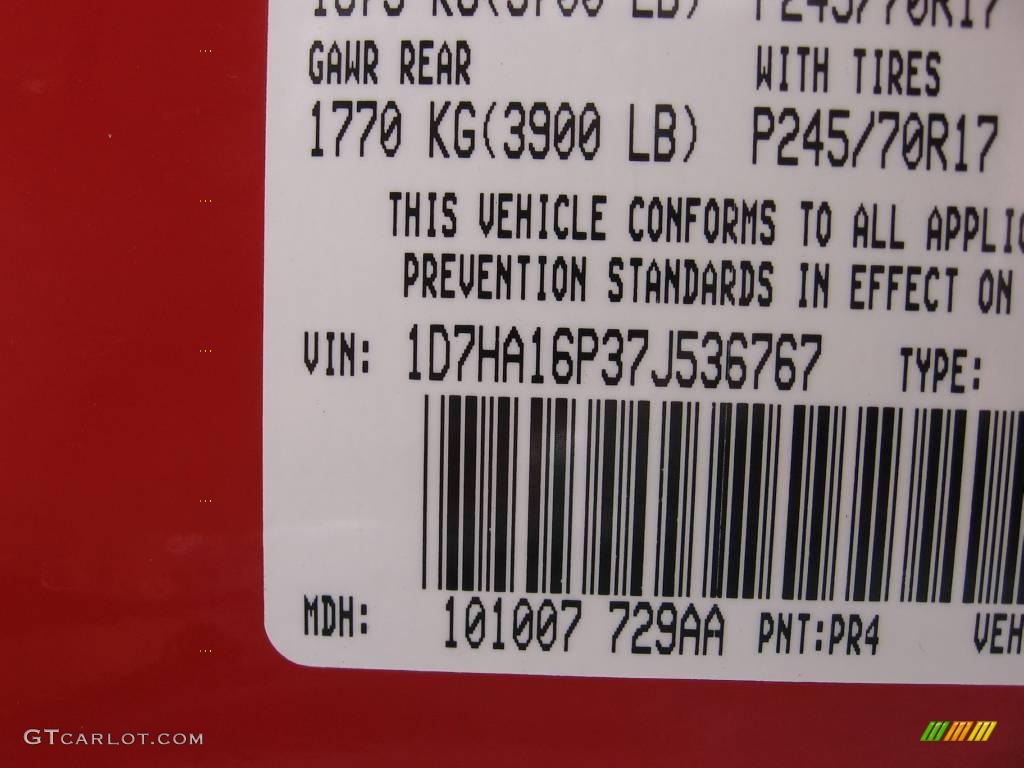 2007 Ram 1500 SLT Regular Cab - Flame Red / Medium Slate Gray photo #23